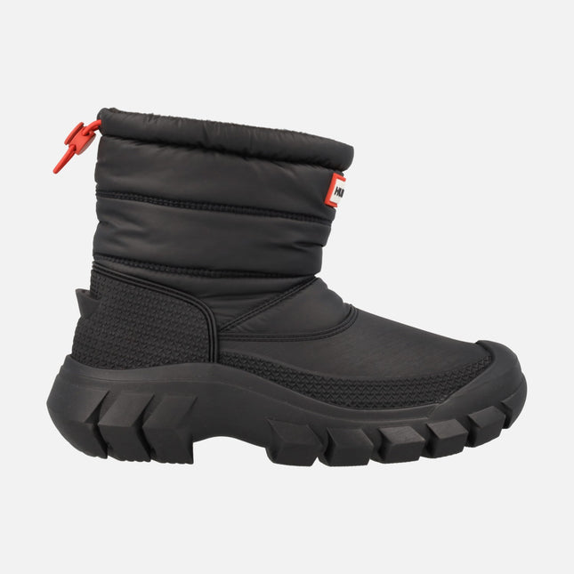 Hunter Intrepid Short Snow Black boots for women