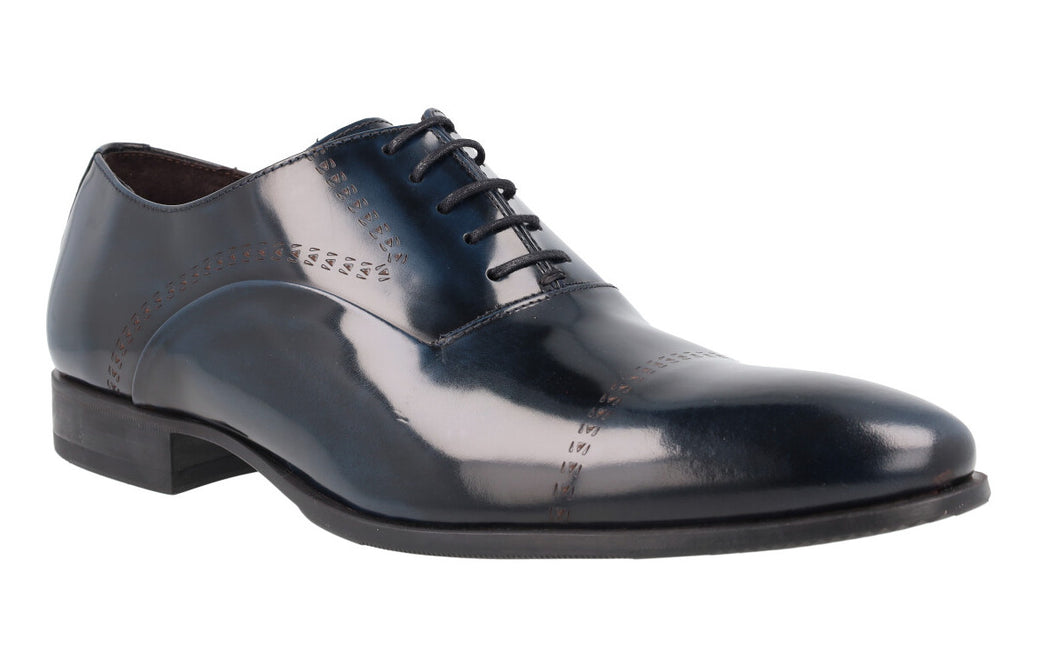 Oxford shoes for men in ant) ​​Leather with recorded drawings
