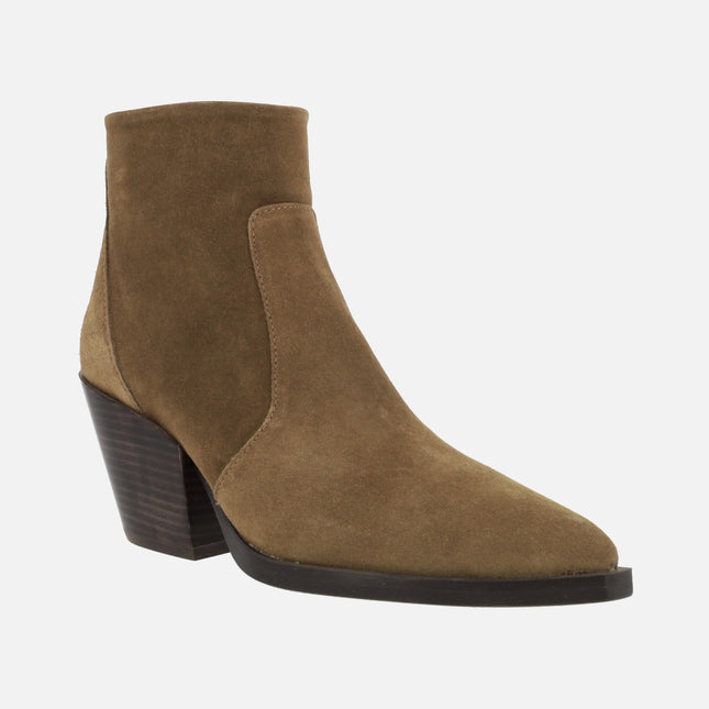 Cowboy woman booties in brown suede Alpe Vermont
