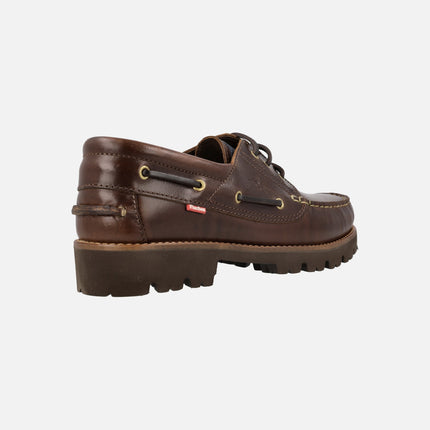 Zapatos naúticos para hombre Richfield F0046 en piel marrón
