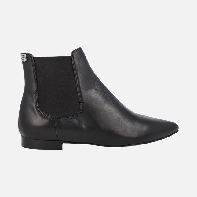 Angela black leather chelsea boots