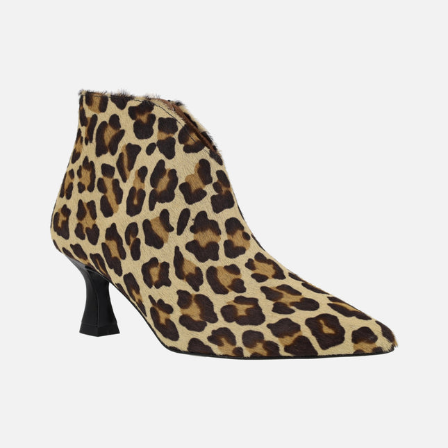Leopard animal print heeled boots