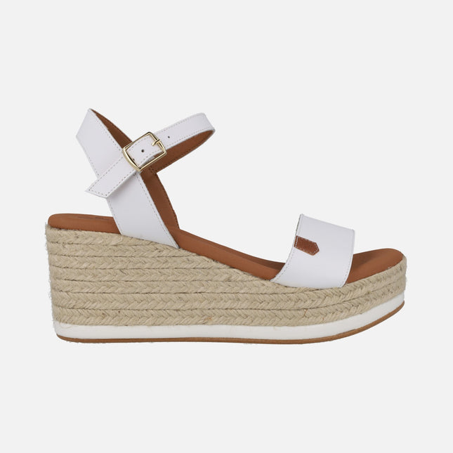 Arambol leather espadrilles with high wedge and platform