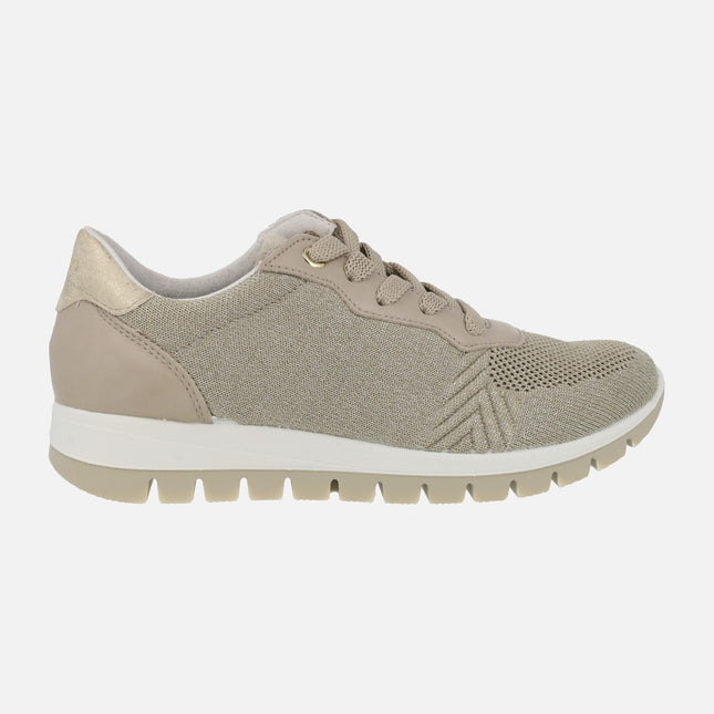 Women's Sneakers in Taupe - gold Combination