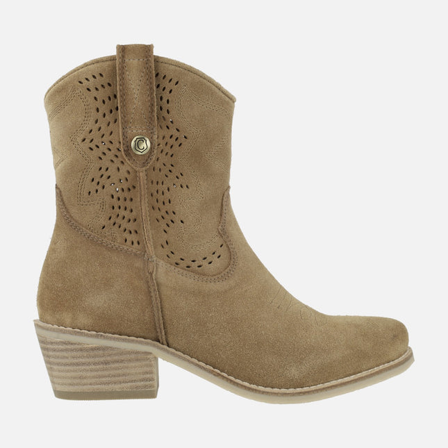 Camel suede boots by Carmela shoes