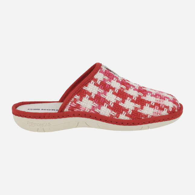 House slippers in tricolor braided fabric marsella
