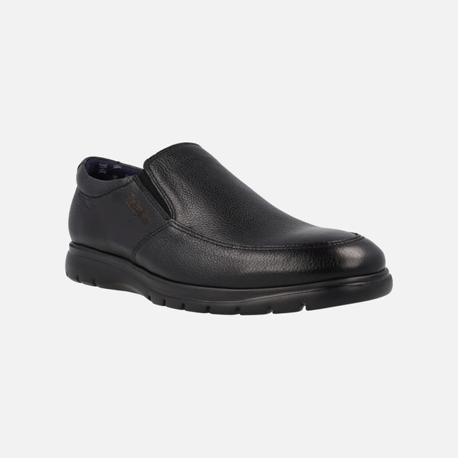 Men's Black leather moccasins with Extralight outsole