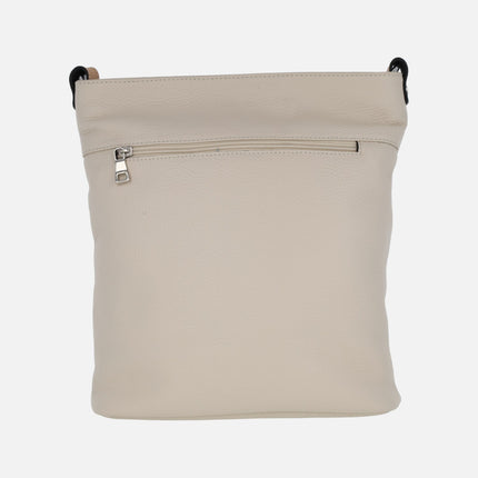 Leather Shoulder bags with front pocket and buckle