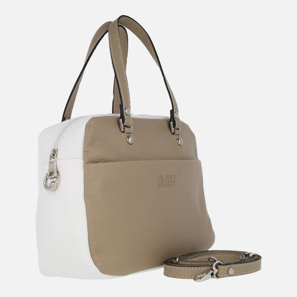 Classic style leather bags with two handles