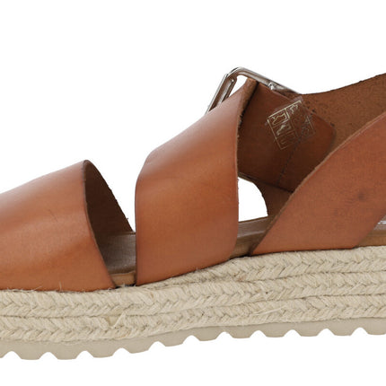 Leather sandals with Esparto Tiziana floor