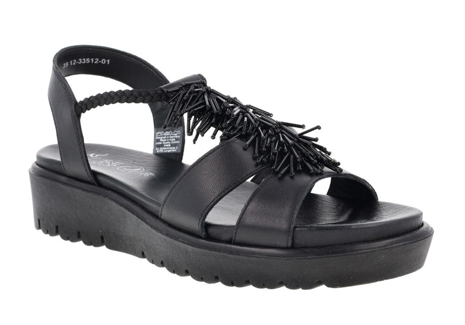 Black Sandals for Women in Detail of Beads