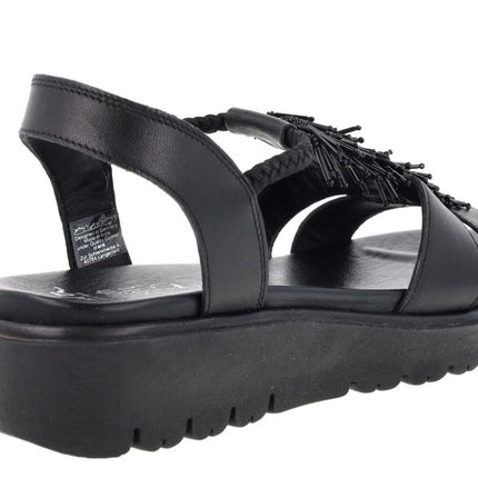 Black Sandals for Women in Detail of Beads
