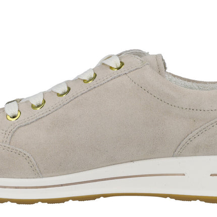 Sports with laces and lateral zipper in Beige Serraje