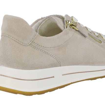 Sports with laces and lateral zipper in Beige Serraje