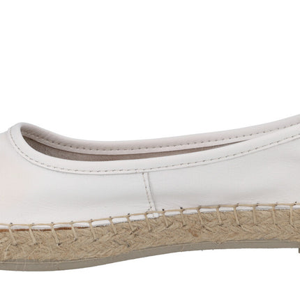 Esparto shoes in white bicolor combined and camel with ribbons