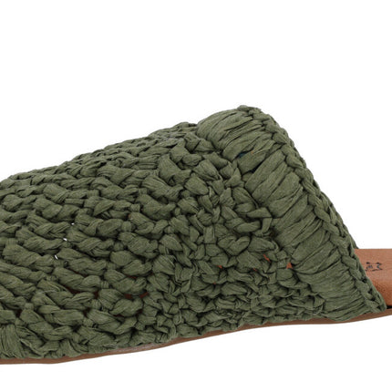 Flat Style Babuchas Style in Crochet Fabric