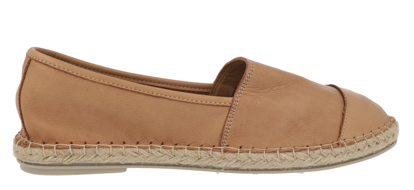 Alba Leather Camping Sneakers in Camel with Esparto floor