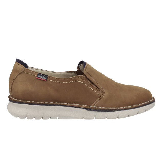 Nobuck leather leather moccasins with side elastic