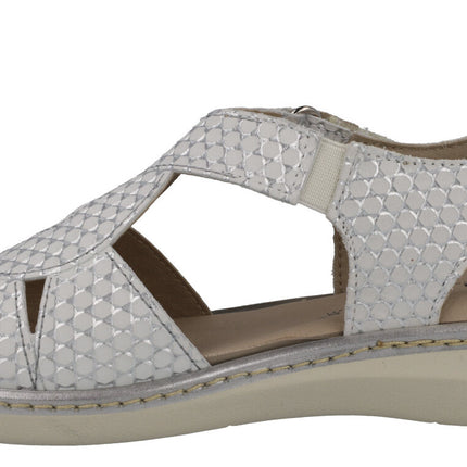 Comfort sandals in combined silver with removable templates