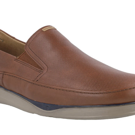 Moccasins for men in leather leather with chopped detail