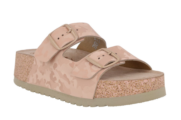 Sandals Velez in leather camouflage with platform