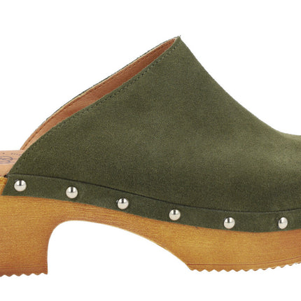 Women's serraje clogs with Help the Trees studs