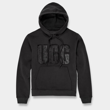 Sudadera negra con capucha UGG Rey Fuzzy Logo