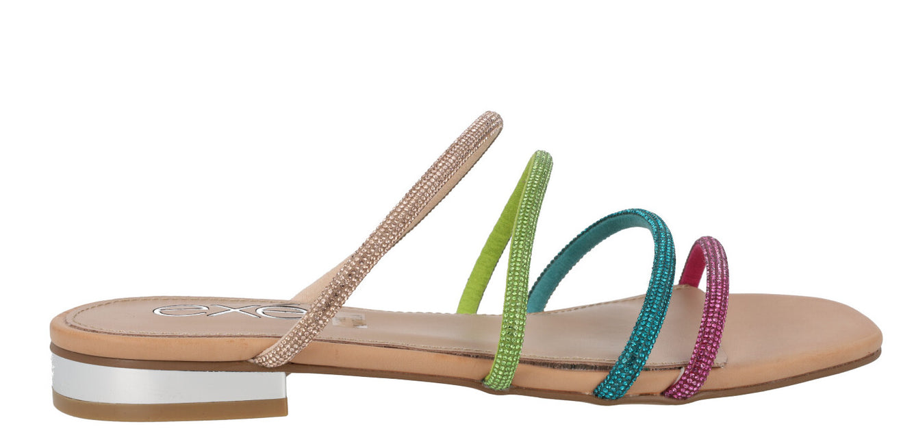 Amelia sandals with multicolored Stras strips
