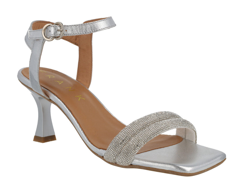 Silver Sandals with Strass Stranges