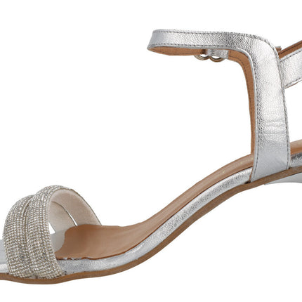 Silver Sandals with Strass Stranges