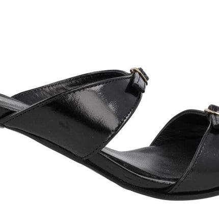 Mule -style chanel sandals with two strands with buckles