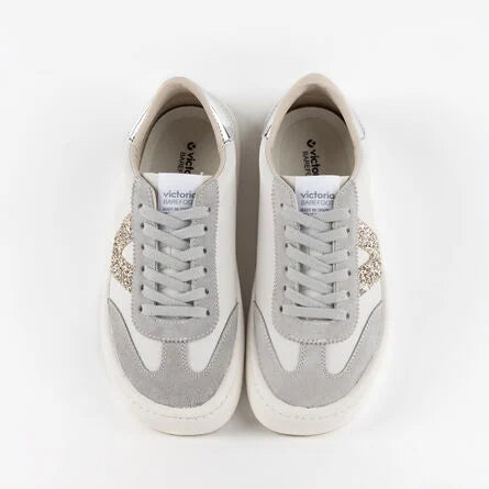 Zapatillas deportivas Olmo Barefoot efecto piel y fantasia glitter VICTORIA