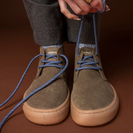 Botines OLMO BAREFOOT en serraje kaki para hombre