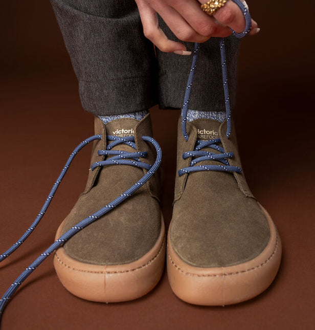 Botines OLMO BAREFOOT en serraje kaki para hombre