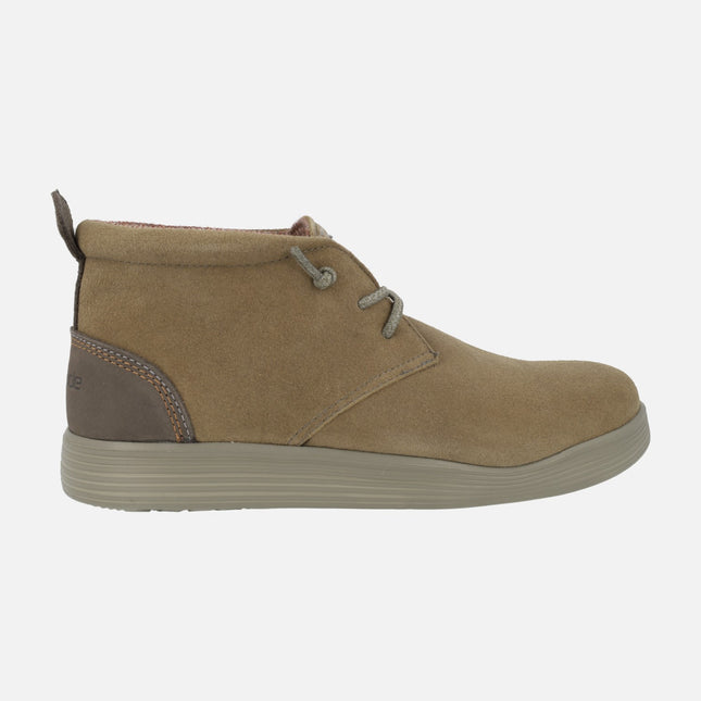 Jo suede men's boots in suede with elastic laces
