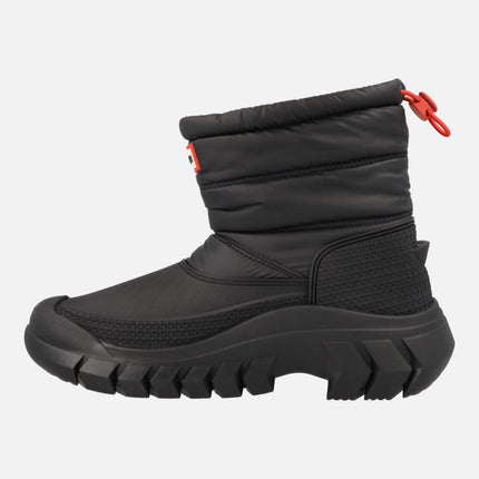 Hunter Intrepid Short Snow Black boots for women