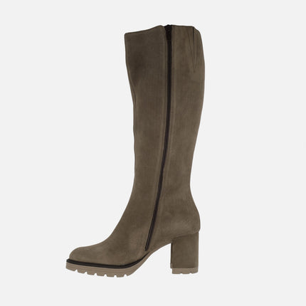 Viguera women's high boots in Taupe Suede