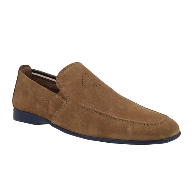 Suede moccasins with elastic and fine rubber floor