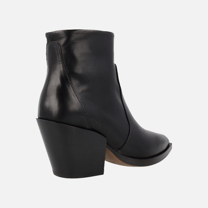 Cowboy black leather boots for women Alpe Vermont