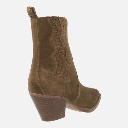 Alpe Givet Cowboy Booties in suede leather