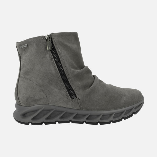 Women's grey suede Gore tex boots