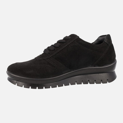Women's suede sneakers with Gore tex membrane