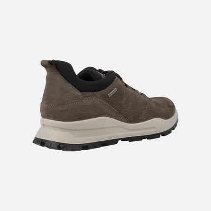 Nubuck sneaker for men with laces and waterproof membrane