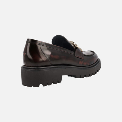 Women's Moccasins in Florentik Leather with Track sole