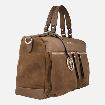 Women's Bags in nylon combined with suede by Carmela brand 