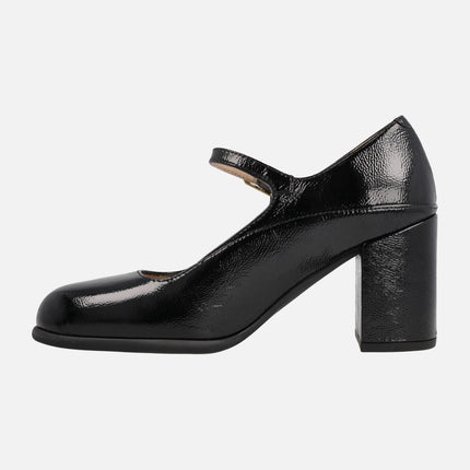 Zapatos Mary jane en charol negro Nayla
