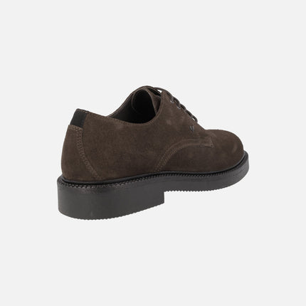 Royston man laced shoes in brown suede with thick outsole