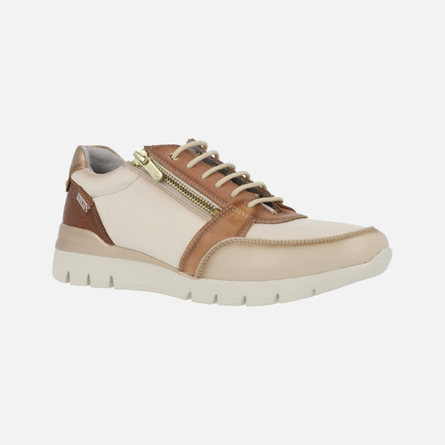 Cantabria leather sneakers with side zipper