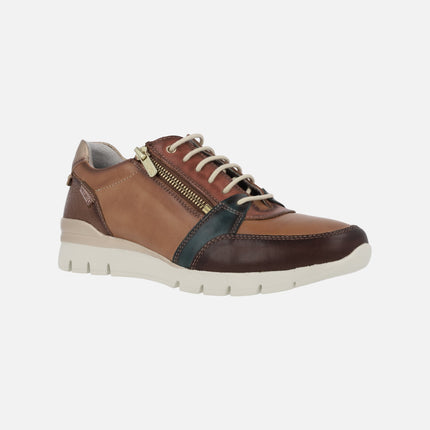 Cantabria leather sneakers with side zipper