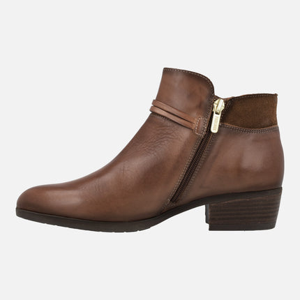 Women's Leather boots with low heel Daroca